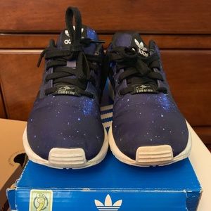 Adidas ZX Flux Galaxy Black/ Blue Size 3